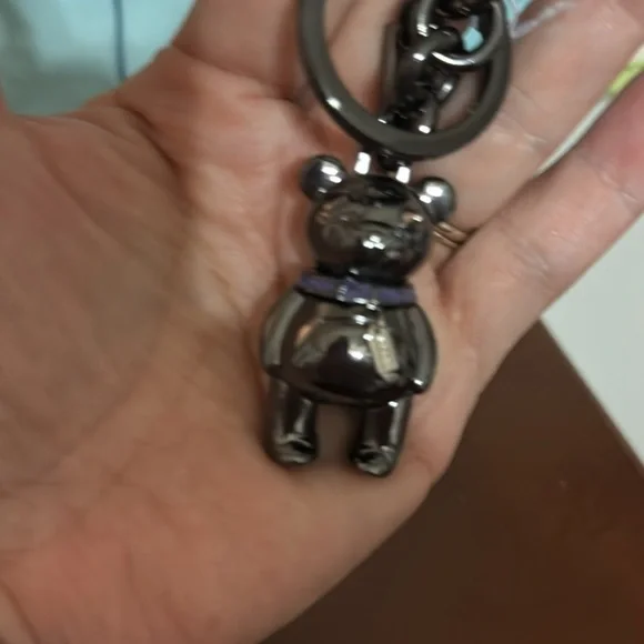 Coach Metallic Black Bear Keychain - Picture 4 of 5